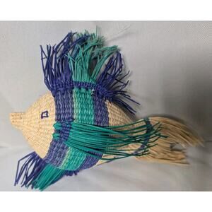 Handwoven Decorative Fish Nautical With Bell Inside